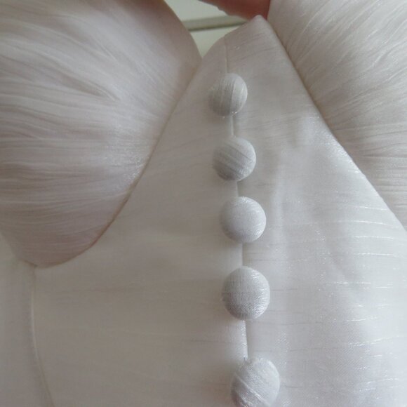 ADEIRLINA Here Comes The Sun White Puff Sleeve Bodice Dress Romantic Wedding - Picture 12 of 16